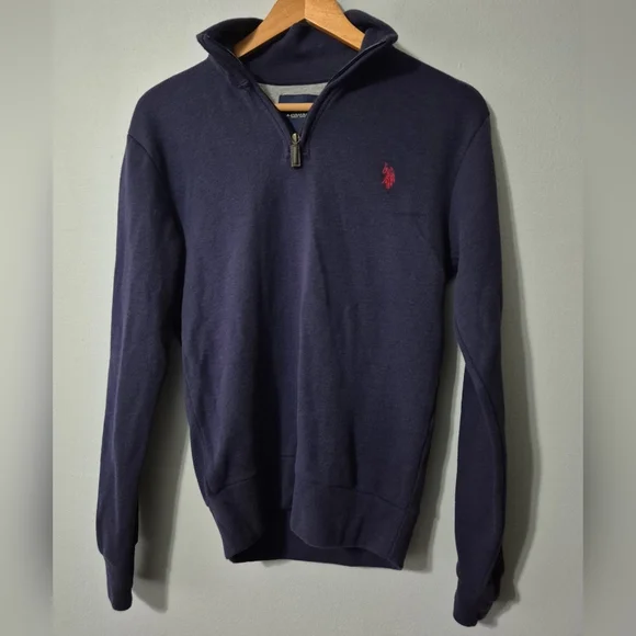 U.S. Polo Assn. Navy Quarter-Zip Sweater - Picture 2 of 8